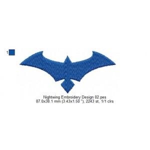 Nightwing Embroidery Design 02